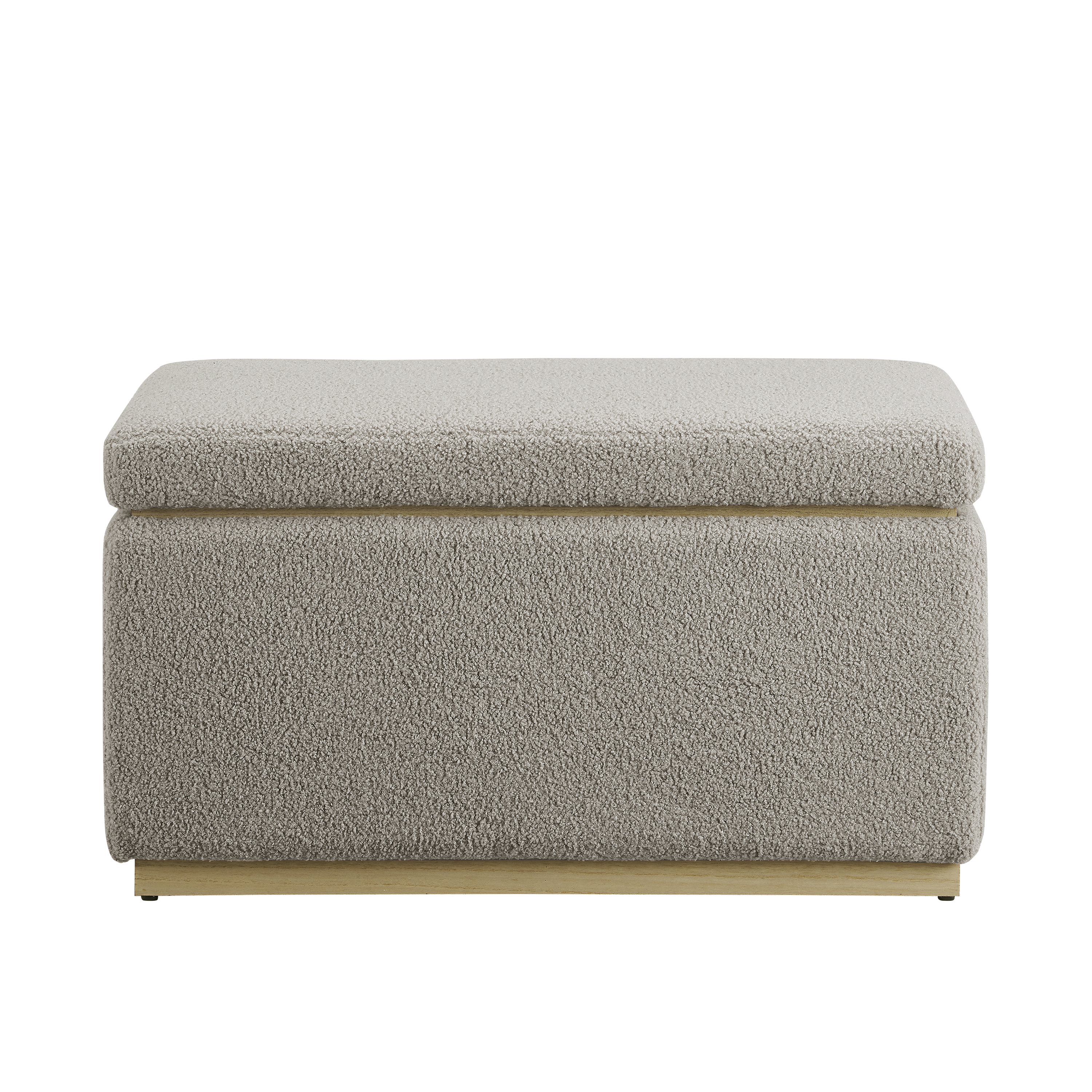 Linon Elta Rectangle Storage Ottoman, Light Gray