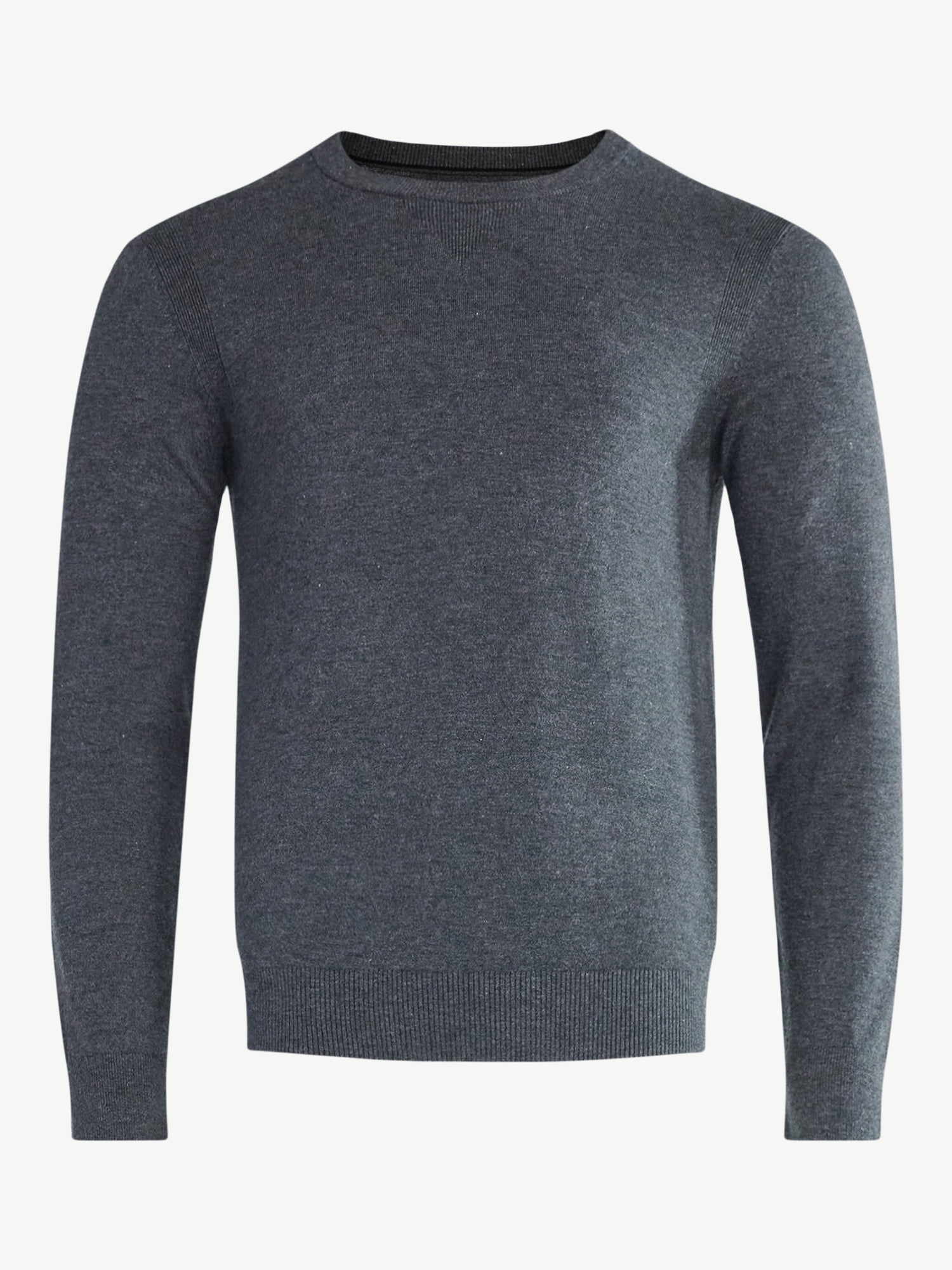 Free Assembly Men's Cozy Yarn Everyday Crewneck Sweater with Long Sleeves, Size XS-3XL