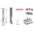 thumbnail image 5 of Amana Tool 51377 SC Spiral O Single Flute Aluminum Cutting 1/4 D x 3/4 CH x 1/4 SHK x 2 Inch Long Up-Cut Router Bit withMirror Finish, 5 of 8