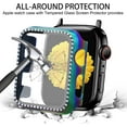 thumbnail image 3 of Compatible for Apple Watch Band 38mm 40mm 42mm 44mm with Screen Protector Case, Jewelry Replacement Metal Band & 2-pack Bling Full Cover Protective Case for iWatch Series 6/5/4/3/2/1(Black), 3 of 12