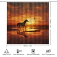 thumbnail image 2 of 4Pcs Modern Horse Shower Curtain Sets with Non-Slip Rugs,Toilet Lid Cover and Bath Mat,Nature Animal Colourful Sunset Shower Curtain with 12 Hooks,Bath Shower Curtain for Bathroom Decor, 2 of 8