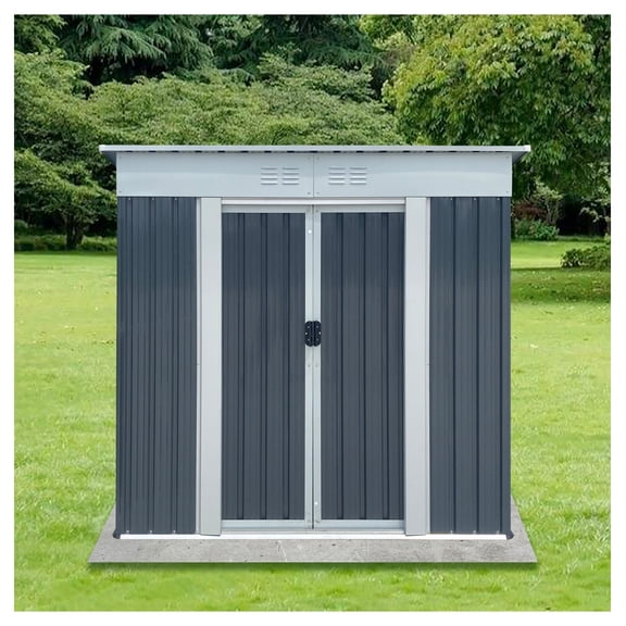 Outdoor Storage Sheds 6FTx4FT Pent Roof Grey