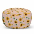 thumbnail image 1 of Floral Pouf Cover with Zipper, Illustration of Spring Season Concept with Sunflowers and Polygonal Elements, Soft Decorative Fabric Unstuffed Case, 30" W X 17.3" L, Multicolor, by Ambesonne, 1 of 5