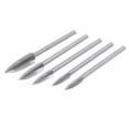 thumbnail image 1 of EeaseMX Juego de 5 brocas de tres hojas para tallado de madera, cabezal de taladro eléctrico, cabezal de corte para tallado y grabado, fresa para carpintería en casa y taller (plata, 3 mm), 1 of 7