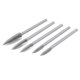 thumbnail image 1 of Juego de 5 brocas de tres hojas para tallado de madera, cabezal de taladro eléctrico, cabezal de corte para tallado y grabado, fresa para carpintería en casa y taller (plata, 3 mm), 1 of 6