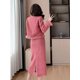 thumbnail image 5 of Vestido largo de dos piezas con falda de piel para mujer, chaqueta de lana con una hilera de botones, abrigo, vestido tubo para mujer, vestido de trabajo Formal elegante de 2 piezas, 5 of 5