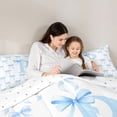 thumbnail image 4 of Erosebridal Lovely Bow Tie Full Size Comforter Sets For Kids,Girls Bow Letter P Initial Monogram Bedding Sets,Reversible,3pcs, 4 of 7