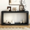 thumbnail image 2 of EUROCO Modern Console Table,59.6" Wood Entryway Table with Storage,Narrow Long Sofa Table Behind Couch Table for Living Room,Foyer, Hallway,Black, 2 of 7