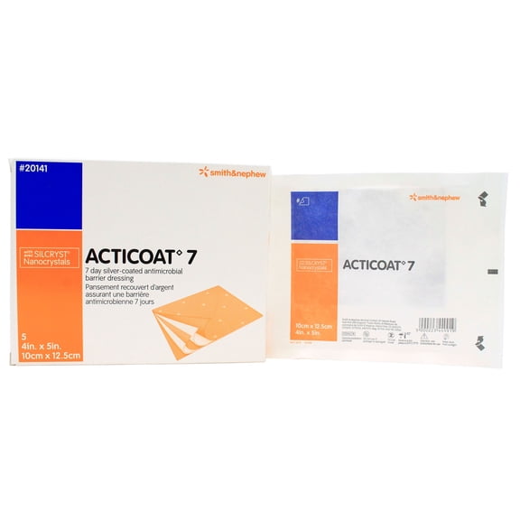 Smith and Nephew 20141 Acticoat 7 Silver Dressing 4" x 5" - Box of 5