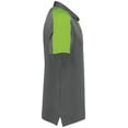 thumbnail image 5 of Augusta Sportswear B09634163 Mens Two-Tone Vital Polo T-Shirt, Graphite & Lime - Small, 5 of 5
