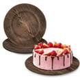 thumbnail image 1 of BURIUS Plastic Wood Charger Plates Set of 4 Chargers In Bulk Rustic Wood Round Table Charger Wedding Party Chargers Plate Set for 4 - Rustic Kitchen Wood Plate Charger Wedding Table Decor, 1 of 4
