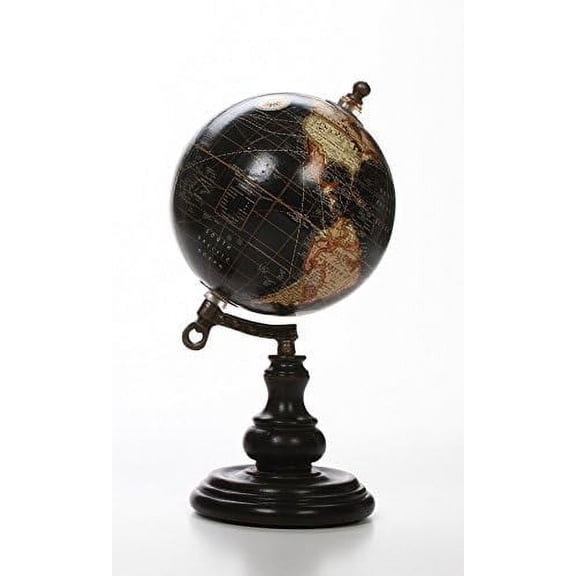 Hosley 10 Inch High Globe on Wooden Stand, A Great Gift for Father's Day for Your Home Birthdays Holidays and Special Events