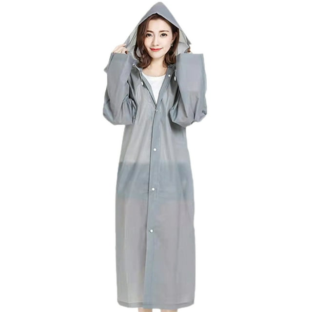 Imperméable Adulte Poncho à Capuche Pliable Portable EVA Imperméable Sans Odeur avec Fermeture à Boutons et Manchette Élastique pour Hommes Femmes Randonnée Extérieure Voyage Jardinage Travail