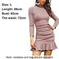 thumbnail image 2 of Vestido mini elegante de manga larga fruncido para mujer, regalo para mujer, 2 of 6