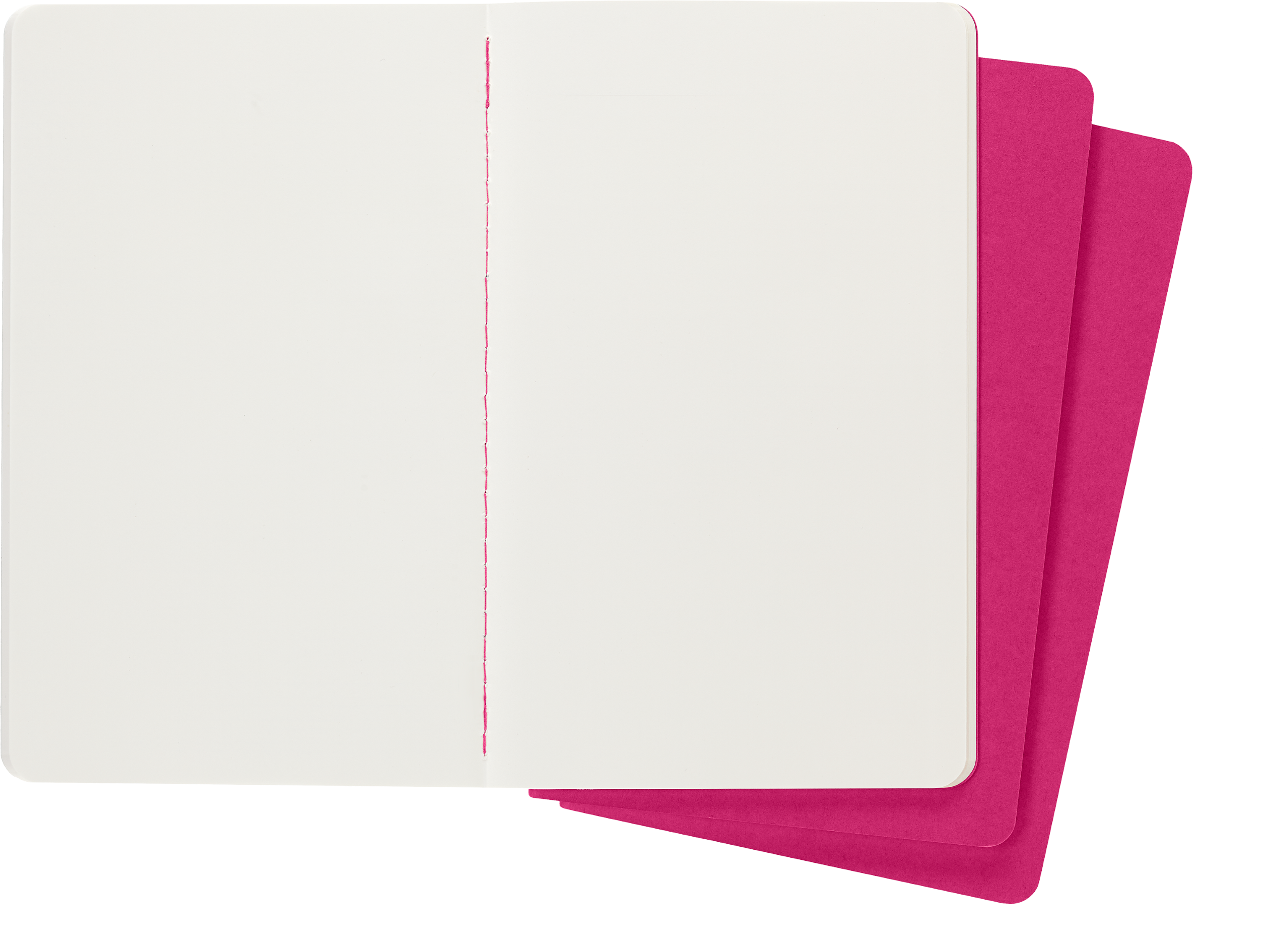 Moleskine Cahier Journals (Set of 3), Large (5" x 8.25"), Plain, Kinetic Pink