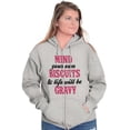 thumbnail image 5 of Biscuits And Gravy Funny Saying Silly Zip Hoodie Sweatshirt Women Brisco Brands X, 5 of 6