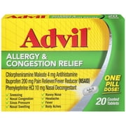Advil Allergy and Congestion Relief Medicine Pain and Fever Reducer Tablets, 20 Count