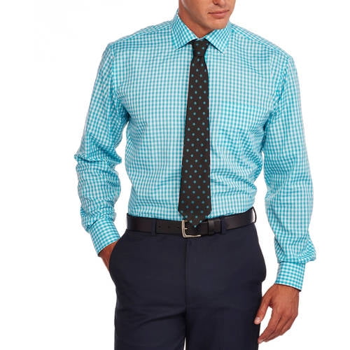Big Men's 3-Piece Long Sleeve Plaid Shirt, Tie and Bow Tie Set ...