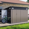 thumbnail image 6 of Clouddwell 10ft x 8ft Heavy-Duty Metal Storage Shed with 3 Doors, Lockable Lean-To Design, Weatherproof for Garden & Tools (Brown), 6 of 9
