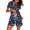 Navy Star-Large, variant on Womens Star Print Matching Pajama Set With Drawstring Waist