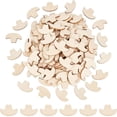 thumbnail image 2 of 1 set 160pcs Unfinished Wooden Pieces Wood Cutouts Cowboy Hat Wheat 15x24x2mm, 2 of 8