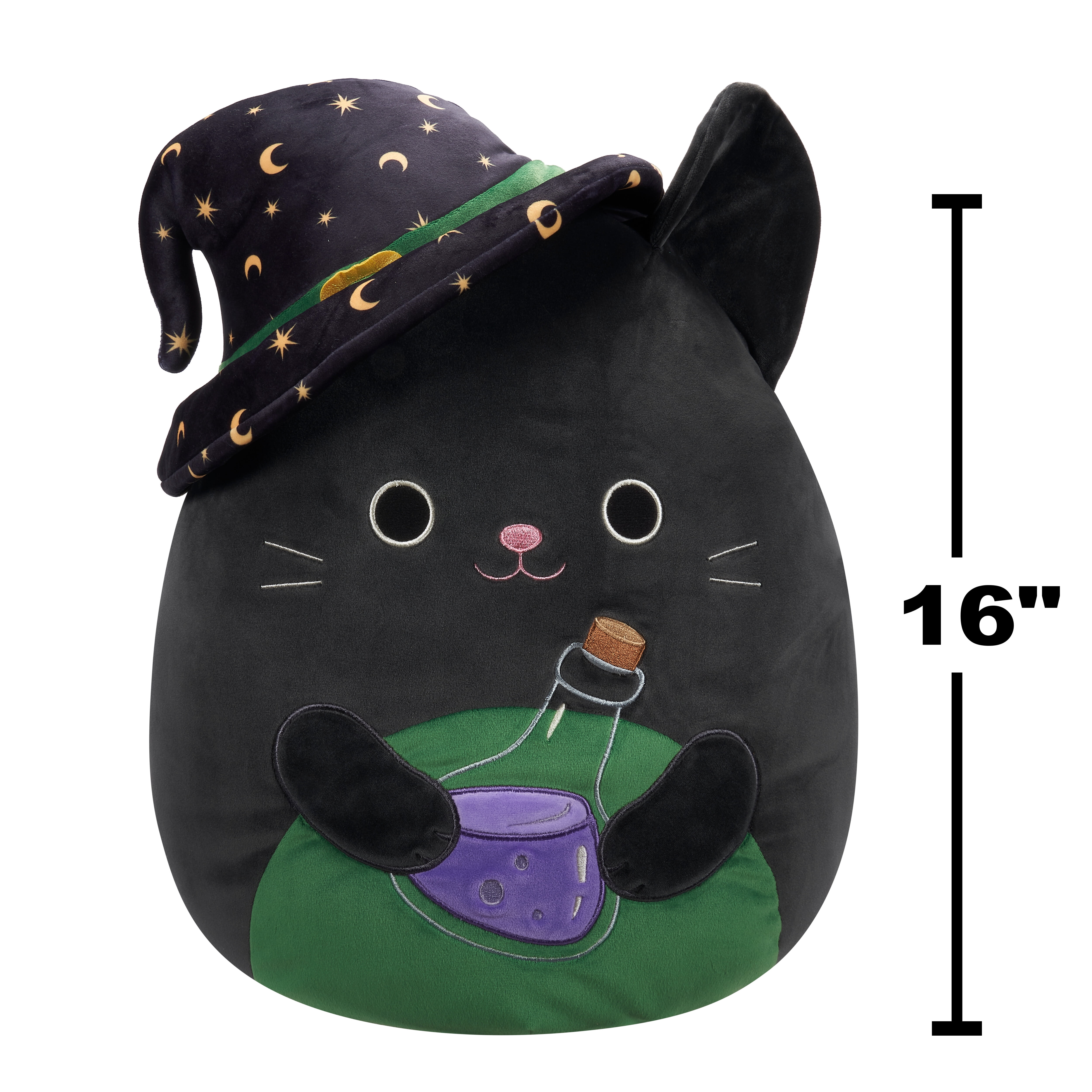 Squishmallows Official 16 inch Cleo the Black Cat with Witch Hat - Child's Ultra Soft Stuffed Plush Toy