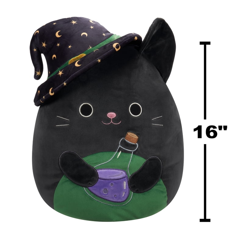 Squishmallows Official 16 inch Cleo the Black Cat with Witch Hat