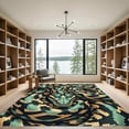 thumbnail image 2 of ODIKA 4'x6' Machine Washable Non-Slip Area Rug, Geometric Green High Traffic Rug, Green, 982631, 2 of 7