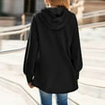 thumbnail image 3 of ZUKMRJPC Women's Fleece Lined Hoodies Casual Lightweight Long Sleeve Drawstring Hooded Sweatshirts Loose Solid Color Pullover Tops, 3 of 6