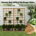 thumbnail image 4 of 2-Tier Wood Planter Box w/Trellis & Roof - 1.4ft Deep Raised Garden Bed for Climbing Plants, Veggies & Flowers - Outdoor Use w/8 Drainage Holes, 4 of 8