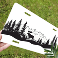 thumbnail image 5 of 1 Pcs 2D Flat License Plate Covers & Frames, Moose in Mountain For Decorative Front, Waterproof For Decoration Aluminum License Plate Covers & Frames Cover For Men Women, 12" X 6", 5 of 6