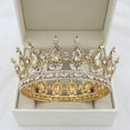 thumbnail image 3 of Zhuge Tiara de boda para novia, diadema de princesa, corona de novia, joyería para el cabello con diamantes de imitación de cristal, decoración para princesa, novia, cumpleaños, graduación, boda (M), 3 of 4