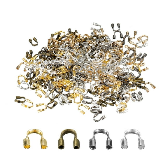 Uxcell 200 Pack 0.6mm U Shape Wire Guard Thread Protector Loops Multicolor