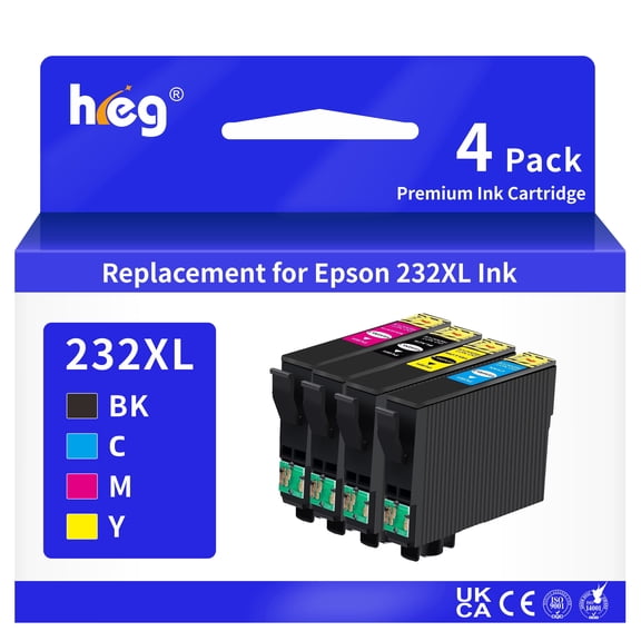 232XL Ink Cartridges Combo Pack Replacement for XP-4200 XP-4205 WF-2930 WF-2950 Printer(4-Pack, 1Black 1Cyan 1Magenta 1Yellow)