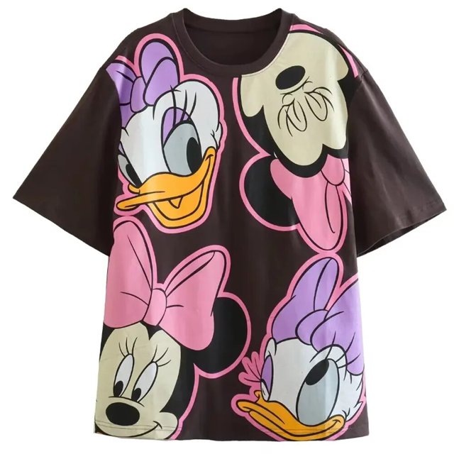 Camiseta de la familia de Disney para mujer, Camiseta de algodón con estampado de dibujos animados de Winnie the Pooh, Mickey Mouse, Stitch, hada Dumbo SIMBA