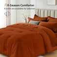 thumbnail image 6 of Dhole 7-Piece Bed in Bag - King Size Comforter Sets, Pillowcases & Sheet Collection for Cozy Bedding Sets Orange, 6 of 14
