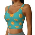 thumbnail image 2 of Sports Bras For Women Workout Tank Tops, Cute Orange Blue Running Vest With Removable Cups, 2 of 2