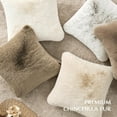 thumbnail image 5 of EVERGRACE Luxury Soft Faux Chinchilla Fur Throw Pillow Cover 1 Piece, Decorative Plush Fluffy Cozy Mink Pillow Case 20"x20" for Couch Sofa Bed Living Room, Champagne Fawn, 5 of 8