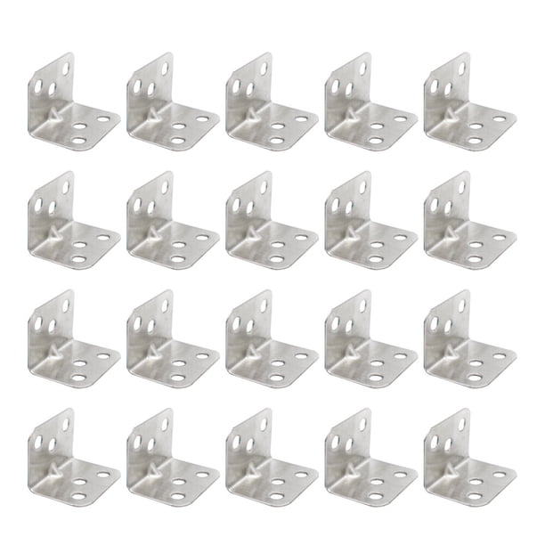 40Pcs Soporte de esquina en forma de L Estante de ángulo recto Soportes de hierro Soporte de estante Soporte Soporte de pared