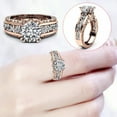 thumbnail image 2 of YUHAOTIN Rings for Women Non Tarnish Set Ladies Ring Alloy Plated 14K Rose Gold Color Separation Ring Jewelry Gift Wife Gifts From Husband Engagement Ring Sets for Him and Her, 2 of 2