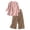 A2 Light Pink, variant on 2 Piece Outfits for Women Summer Cotton Linen Casual Matching Set 3/4 Sleeve Embroidered Tops Capri Pants Linen Clothes Matching Set Women Light Pink L