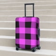 thumbnail image 2 of Lsque Purple Black Buffalo Plaid Printed Luggage Cover, Travel Luggage Protector,Scratch and Dirt Resistant, Fits 18-32 Inch Luggage - Small, 2 of 9