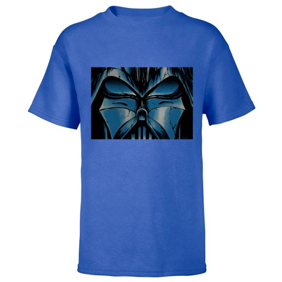 Star Wars Darth Vader Eyes Comic Book Artwork - Short Sleeve T-Shirt for Kids - Customized-Royal