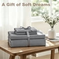 thumbnail image 5 of Jessy Home Bed Sheets Set 4 Piece Twin Sheet Set Silver Gray Cotton Blend Fitted Sheet, Flat Sheet & 2 Pillowcases Bedding Set, 5 of 10