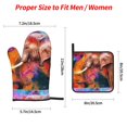 thumbnail image 2 of Sikiie Oil Paintings of Elephants Oven Mitts and Pot Holders, Silicone Oven Gloves, Heat Resistant Oven Mitts 4Pcs Set, 2 of 6