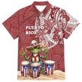 thumbnail image 1 of DGMIOCS Men's Blouse Printed Breathable Office Wear Wine XXXXL, 1 of 2