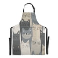 thumbnail image 6 of Yayeee Chief Kitchen Apron with Pockets for Cooking Water Resistant Unisex Adjustable Neck Strap, Blue Cute Cats, 6 of 7