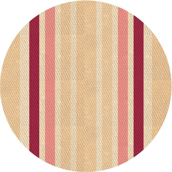 Ahgly Company Machine Washable Indoor Round Transitional Khaki Gold Area Rugs, 7' Round