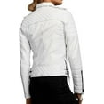 thumbnail image 2 of New Women's White Quilted Lambskin Leather Jacket Stylish Slim Fit Motorcycle Jacket W356, 2 of 3