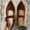 #008-Coffee, variant on Women's Casual Slip-On Loafers – Comfortable Low Heel Shoes with Fashion Look for Autumn Winter Versatile Wear